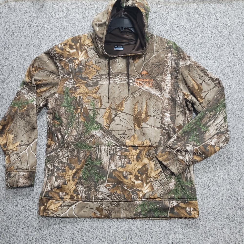 Columbia Mens Realtree Xtra Camo Hoodie Cinnamon Shore XL Performance Pullover